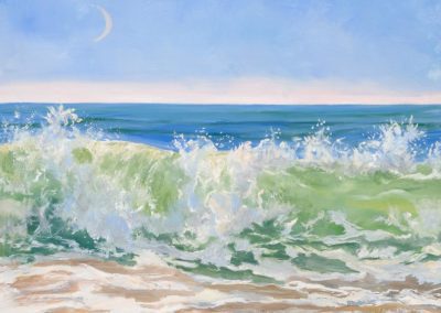 Ocean Crescent Moon 12 x 12 oil on panel $695