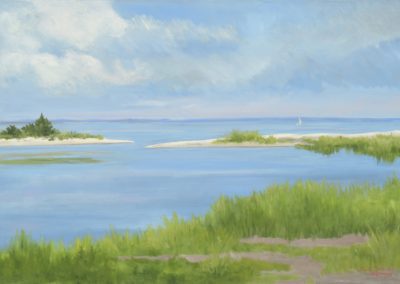 Quiet Point Salty and Sandy, oil on linen, "24 x 36"