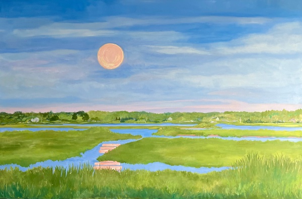 "Strawberry Moon Reflections" 48 x 72 inches oil/canvas