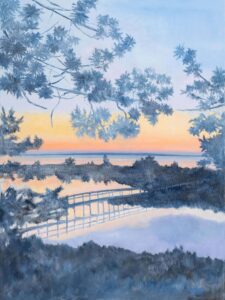 Footbridge Over Davis Creek, Oil on canvas, 48 x 36