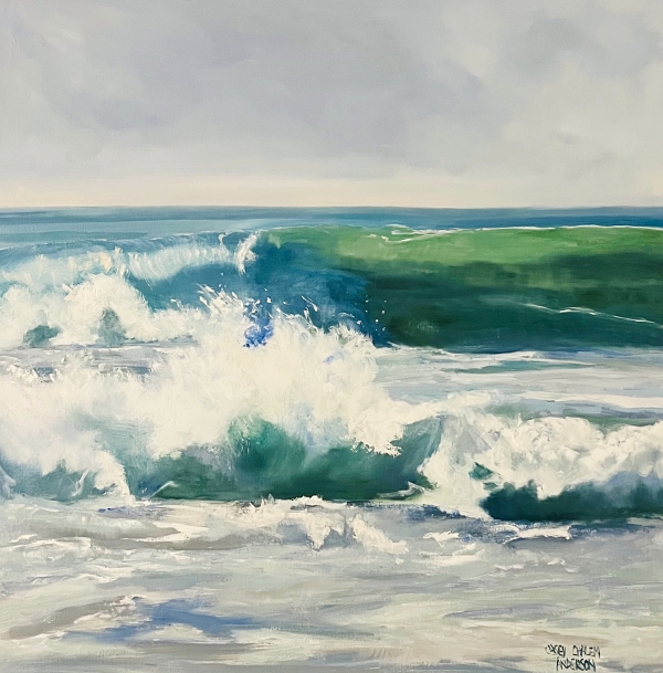 "Flash at the Crest" 24 x 24 oil/wood