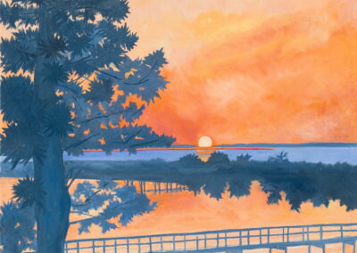 Fiery Sunset 2026, Oil on canvas, 48in x 36 in