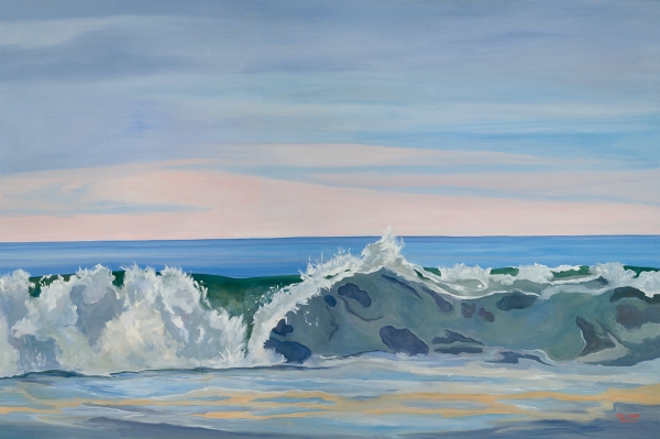 Jumbo Advancing Wave 48 x 72 oil/canvas by Casey Chalem Anderson
